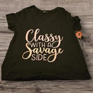Classy Black Graphic Tee - Short Sleeve